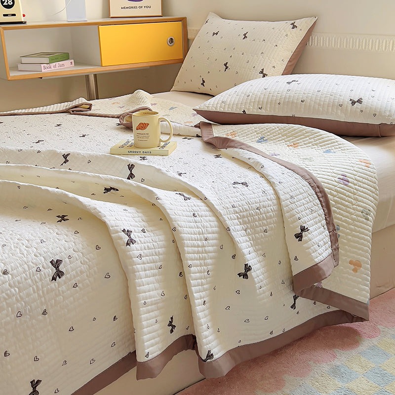 JazzHer 2024 New Summer Water Washed Glutinous Cotton Summer Bedding Cover Set of Four Pieces