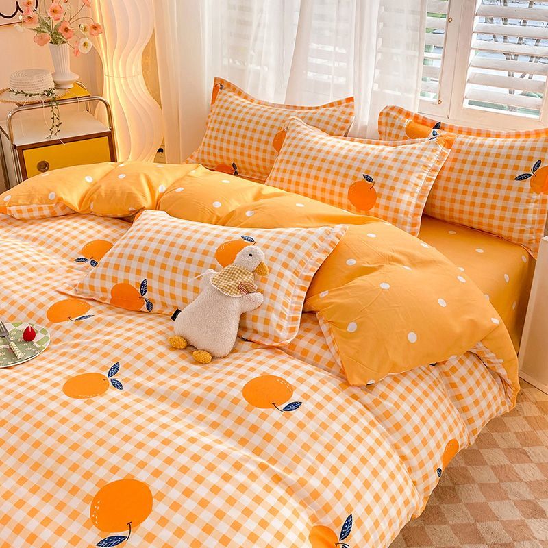 JazzHer Lucky Dog Bedding Set Cute Cartoon No Filler Twin Full Size Duvet Cover Flat Sheet Pillowcase Fashion Girls Boys New Bed Linen