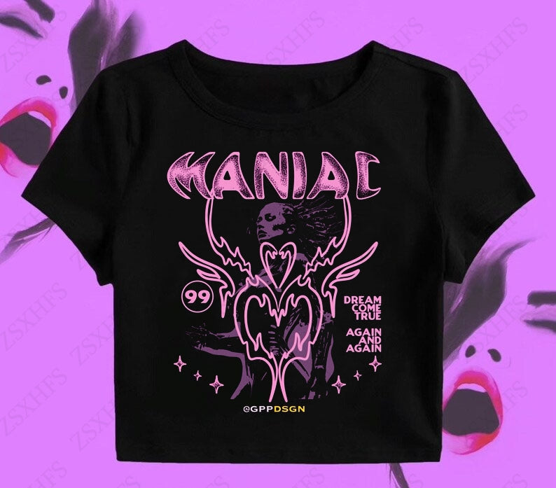 JazzHer Hip Hop Crop Top Women's T shirt Streetwear Punk Slim Short Sleeve 90s Vintage Clothes Gothic Graphic Tee Femme Y2k Korea Tops