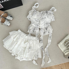 JazzHer Y2k Crop Top Summer Lace Bandage Butterfly Backless Punk Sexys Tops Tank Camis Body Kawaii Korea Casual Slim Vintage Clothes 90s