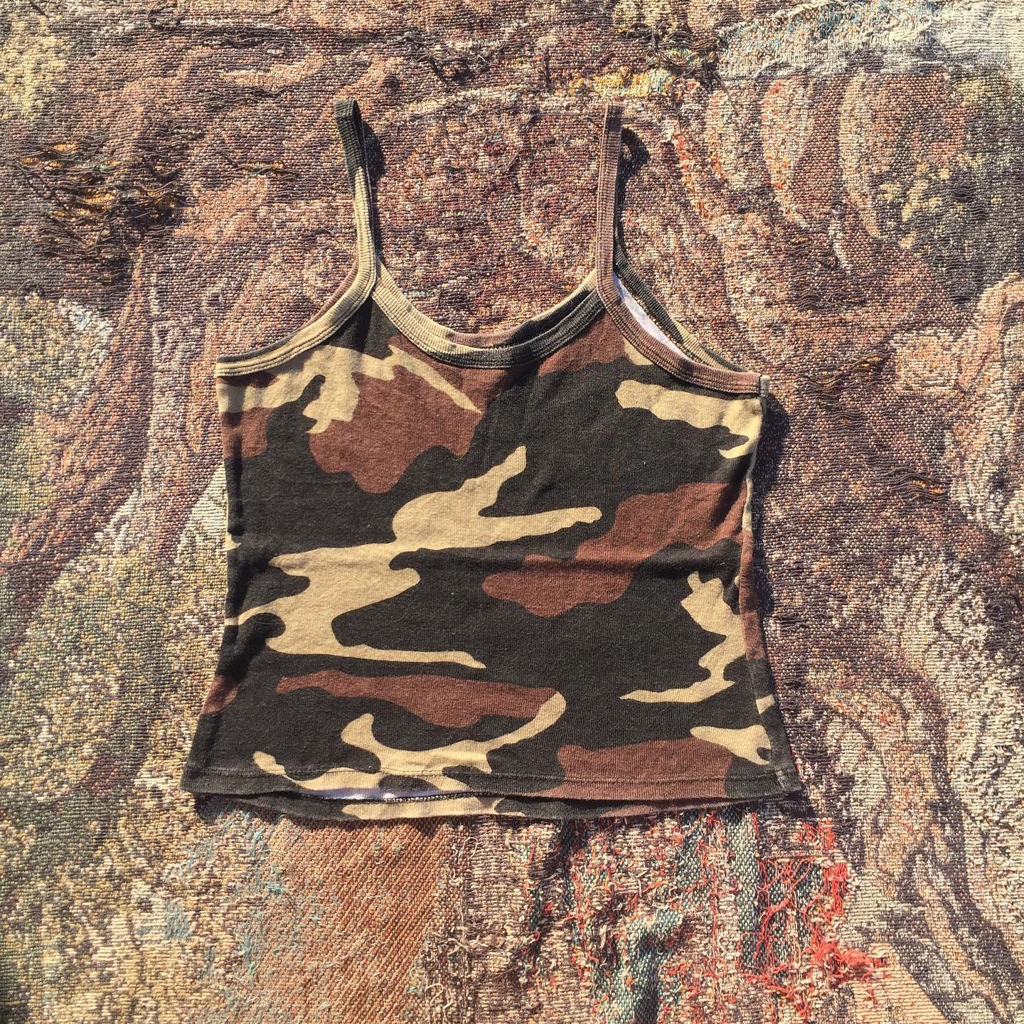 JazzHer Y2k Women's clothing Crop Top Camo Top Harajuku Tank and Camis Vintage top Summer Aesthetic Women's shirt Women's clothing Emo