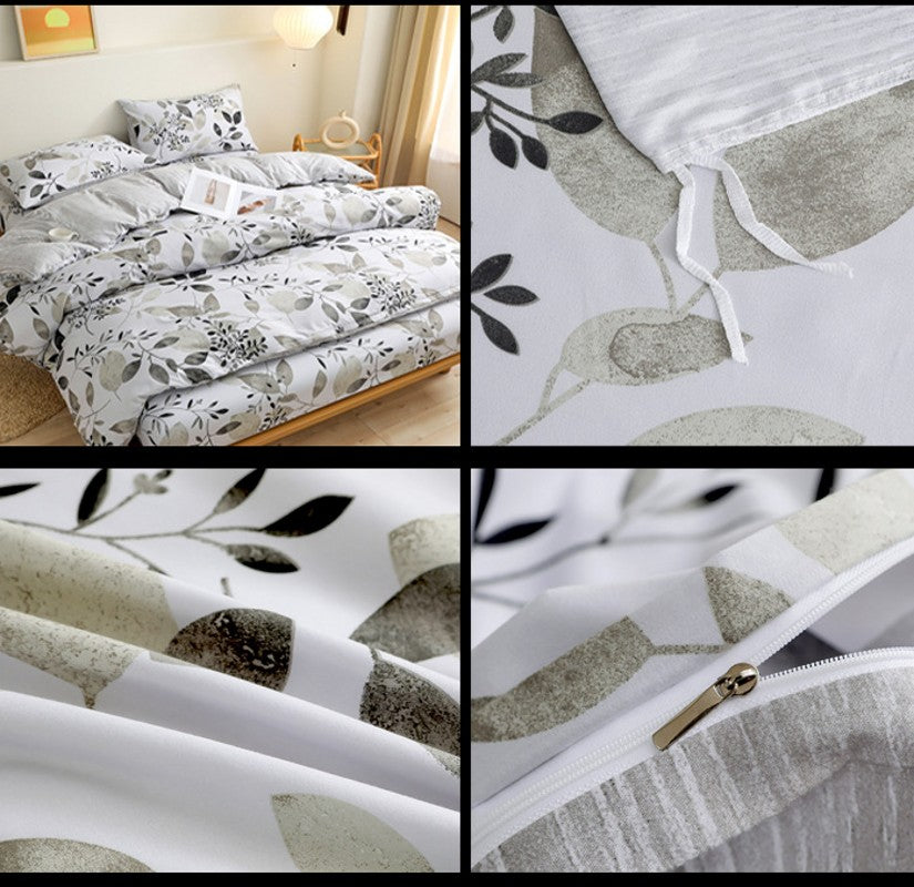 JazzHer Ins Nordic Bedding Set No Filler Duvet Cover Fitted Sheet Pillowcase Single Double Queen Size Home Bedspread Set