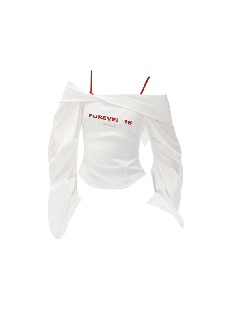 christmas outfit JazzHer Women's White Patchwork T-shirt Harajuku Korean Y2k Tee Top Vintage 90s Aesthetic Long Sleeve T-shirt 2000s Fashion Clothes 2025