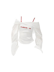 christmas outfit JazzHer Women's White Patchwork T-shirt Harajuku Korean Y2k Tee Top Vintage 90s Aesthetic Long Sleeve T-shirt 2000s Fashion Clothes 2025