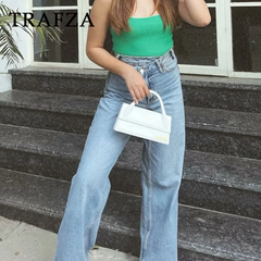 cold weather outfits JazzHer 2024 Autumn Winter Casual Women Jeans Fashion Streetwear Vintage Pockets Tierred High Waist Chic Ladies Long Denim Pants