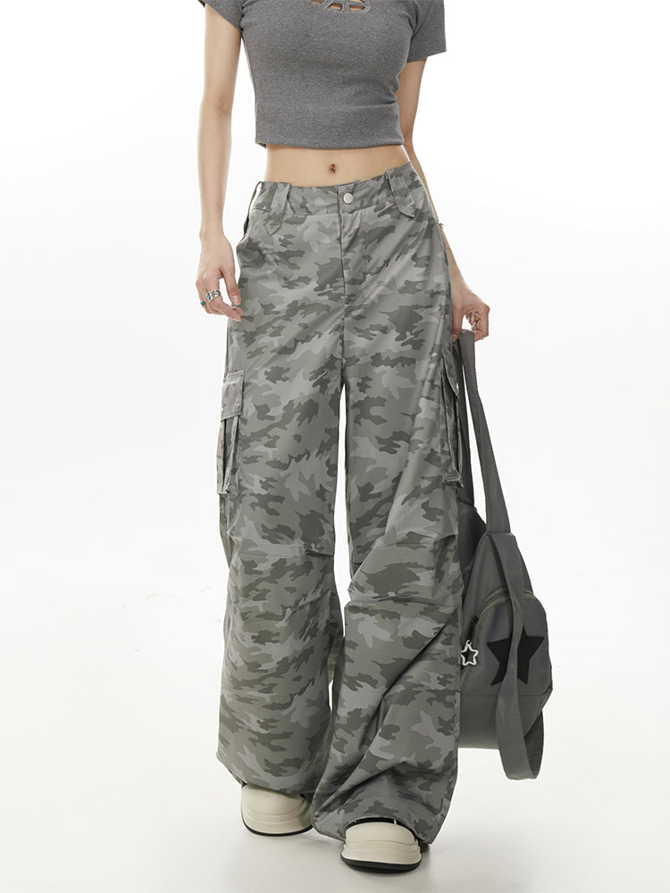 christmas outfit JazzHer Women's Camouflage Cargo Pants Baggy Aesthetic Parachute Pants Harajuku Japanese 2000s Style Y2k Vintage Trousers Trashy Clothes