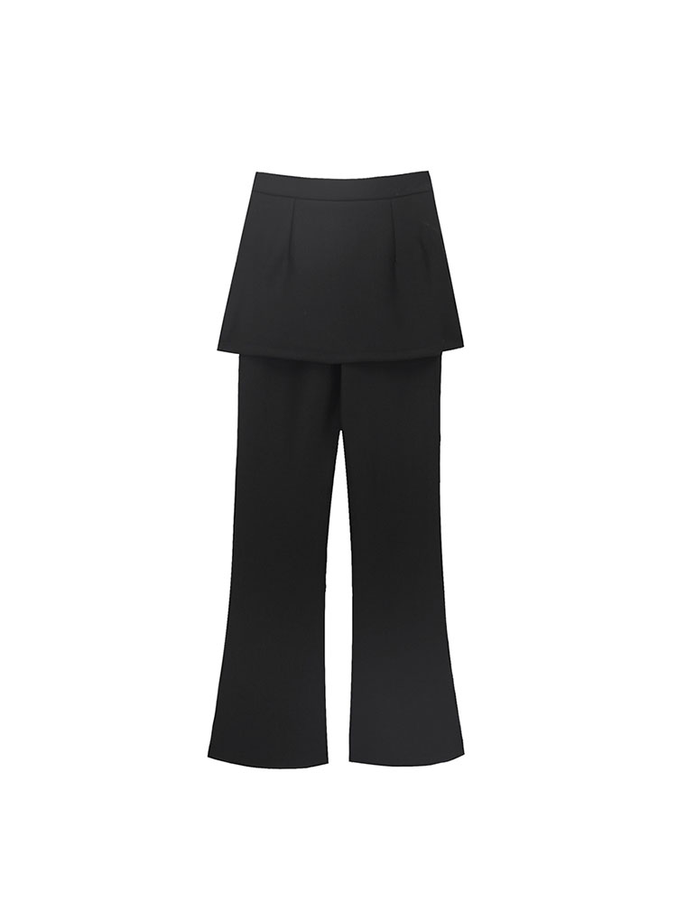 christmas outfit JazzHer Women Black High Waist Skinny Flare Pants Gothic Y2k Fake Two Pieces 2020 Slim Fit Femme Spring Stretchy Wide Leg Trousers New