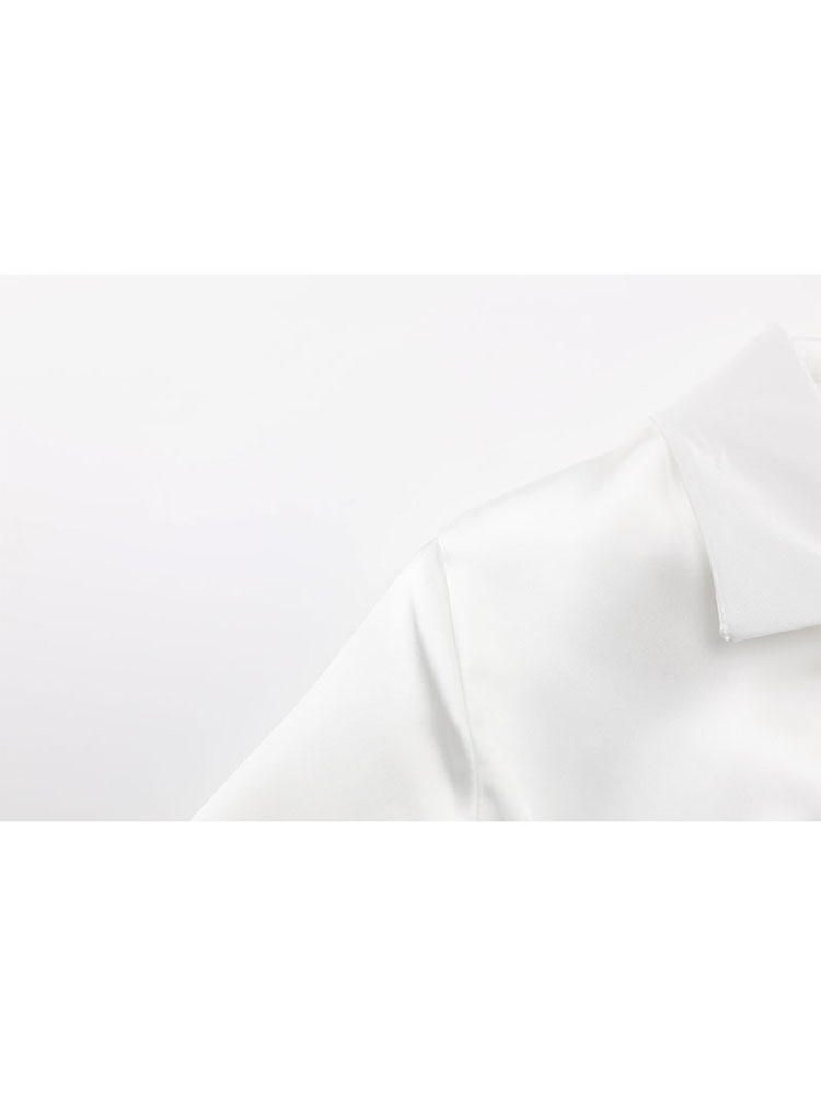 christmas outfit JazzHer Women's White Shirt Vintage Long Sleeve Single Breasted Loose Office Ladies Female Elegant Slim All-match Blouses Chic Top Short