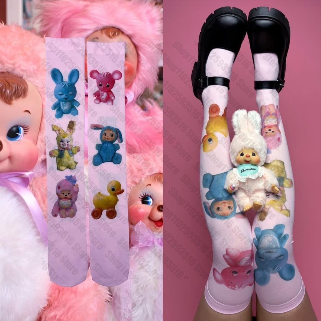 JazzHer Sexy Stockings Stockings for Women Goth Knee High Socks Pantyhose Harajuku Punk Long Socks Woman Fetish Tights Lolita Emo Shoopy