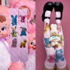 JazzHer Sexy Stockings Stockings for Women Goth Knee High Socks Pantyhose Harajuku Punk Long Socks Woman Fetish Tights Lolita Emo Shoopy