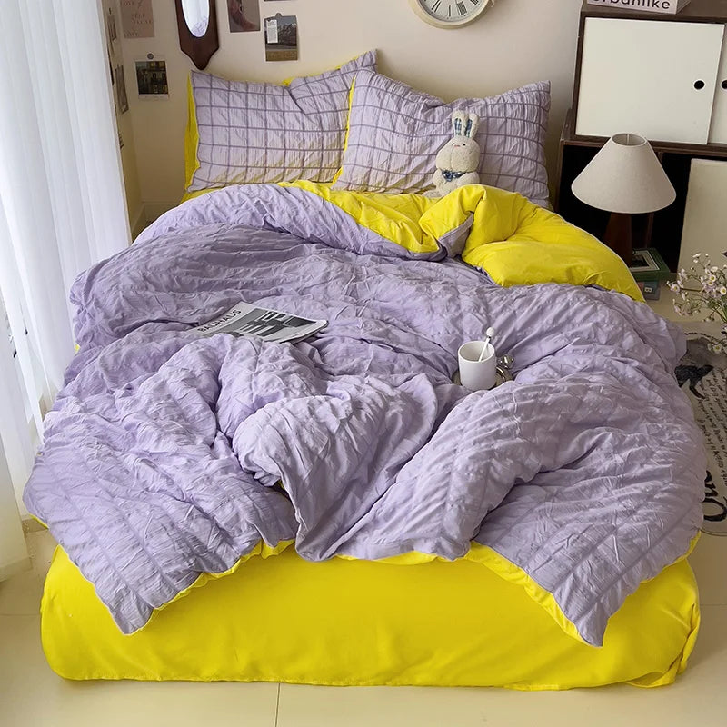 JazzHer Comforter sets Bedding Set for Boys Girls Bedroom Duvet Cover Pillowcase Bedspread Simple Fashion Bed Sheet Set Bed Linens