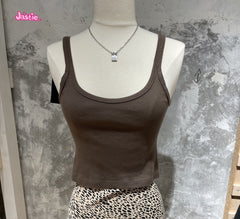 JazzHer O-neck Ribbed Cute Casual Women Camis Cotton Solid Color Tight Sweet Summer Vest Y2K Slimming Basic Female Top Tees 2025 Summer