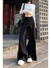 christmas outfit JazzHer Women's Black Gothic Pants Aesthetic Baggy Harajuku Japanese 2000s Style Y2k Oversize Pants Vintage Trousers Emo Trashy Clothes