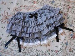 JazzHer Lolita Kawaii MIni Skirt Cute Women Clothes Harajuku Y2k Bow Multilayer Fluffy Skirt Lattice High Waist Lace Sweet Girl Skirts