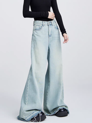 christmas outfit JazzHer Women's Light Blue Y2k Baggy Jeans Harajuku Oversize Denim Trousers Japanese 2000s Style Jean Pants Vintage Trashy Clothes 2025