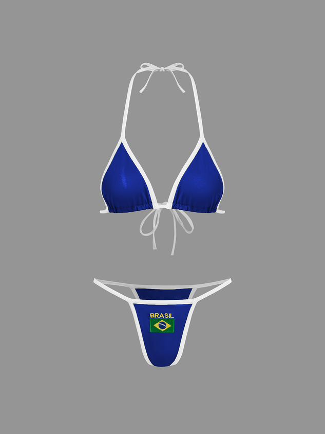 JazzHer 2024 New Brasil Halter Tight Y2K Bikini Set