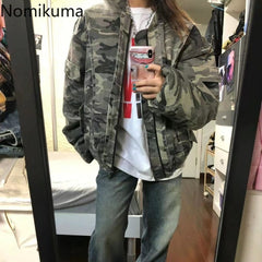 JazzHer Streetwear BF Camouflage Parkas 2025 Women's Clothing Harajuku Fashion Coats Ropa Mujer Casual Thicked Warm Y2k Jackets Tops