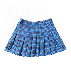 JazzHer Y2k Summer Women's dress Fashion Academy girls chic and elegant aesthetic women A line mini blue plaid pleated skirt Hot Girl