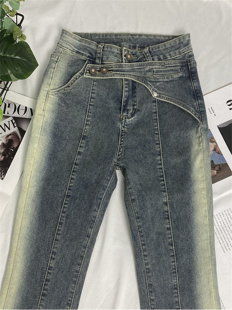 christmas outfit JazzHer 2025 New Elegant Flared Jeans Woman Low Waist Stretch Cotton Denim Pants Vintage Streetwear Y2k Fashion Jean Female Chothing