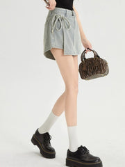 JazzHer Causal Retro Denim Skirt Office Lady 2000s Vintage Y2k Jeans Girl Slim A-line Hot Short Skirt 2025 Summner Korean Fashion Chic