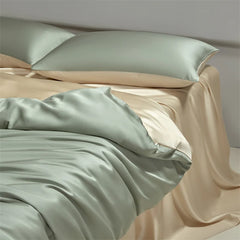 JazzHer Four piece set of natural silk solid color bedding, ice silk smooth nude sleeping bedding