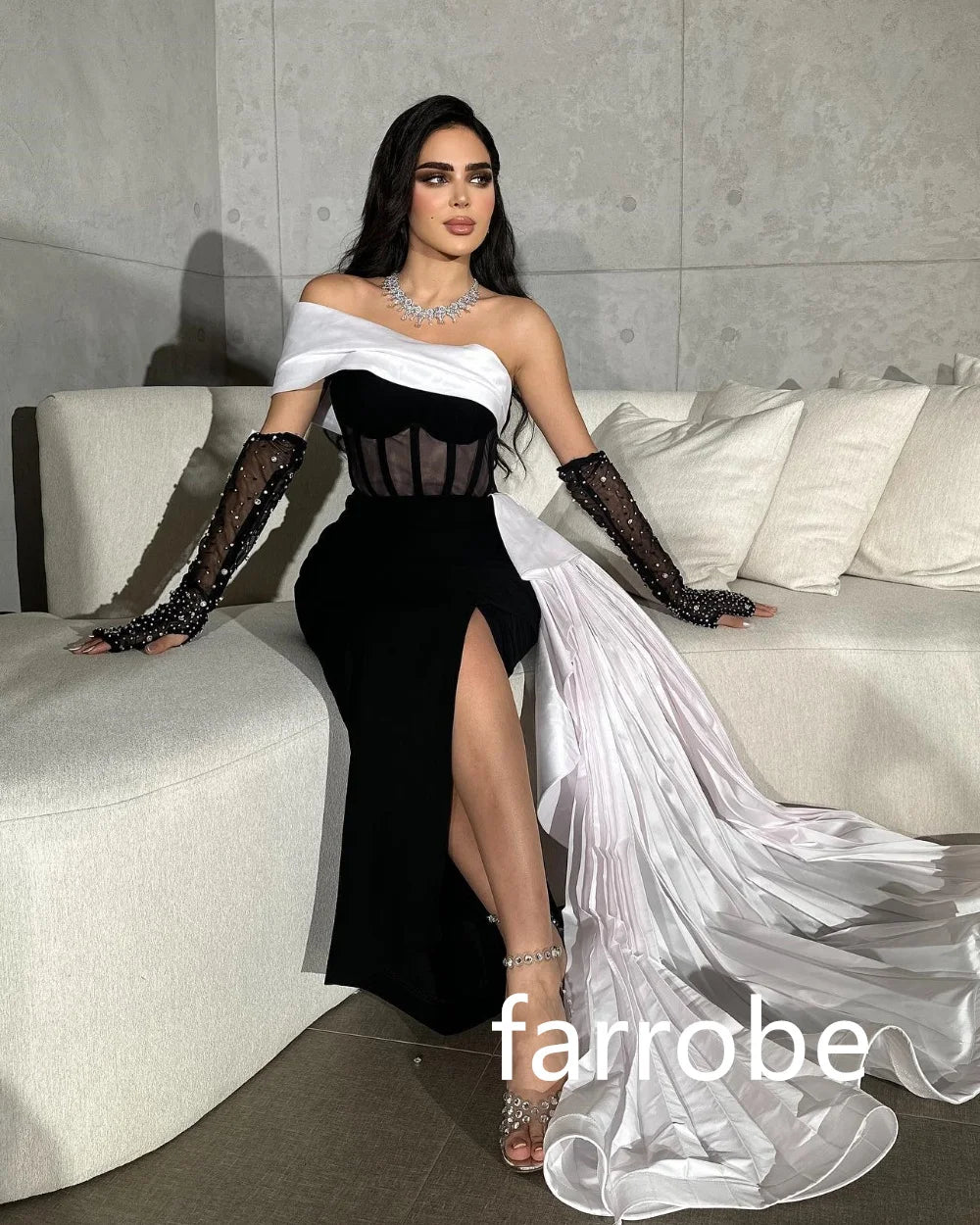 JazzHer Customized Chinese Style Jersey Pleat Sheath One-shoulder Midi Dresses Homecoming Dresses Classic Exquisite Modern Style Pastrol (PRE-ORDER)