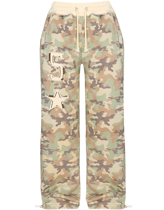 JazzHer Women's 2-piece tailored camouflage hoodie sweatpants Casual long-sleeved zipper jacket Hip Hop Sweatshirt Sports Y2K sweatwear