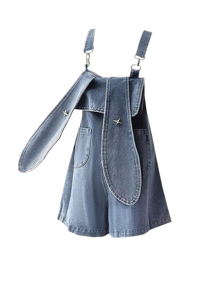 christmas outfit JazzHer Women's Clothes Vintage Denim Short Jumpsuits Streetwear Shorts Jeans Y2k Overalls Korean High Waist Wide Leg Denim Pants Summer
