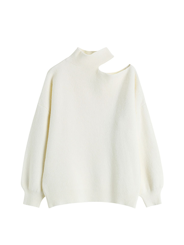 christmas outfit JazzHer Turtleneck Split Pullover Sweater And Knitwear Elegant Loose Sexy Design Long Sleeve 2025 Spring Street Korean Knitted Solid Top