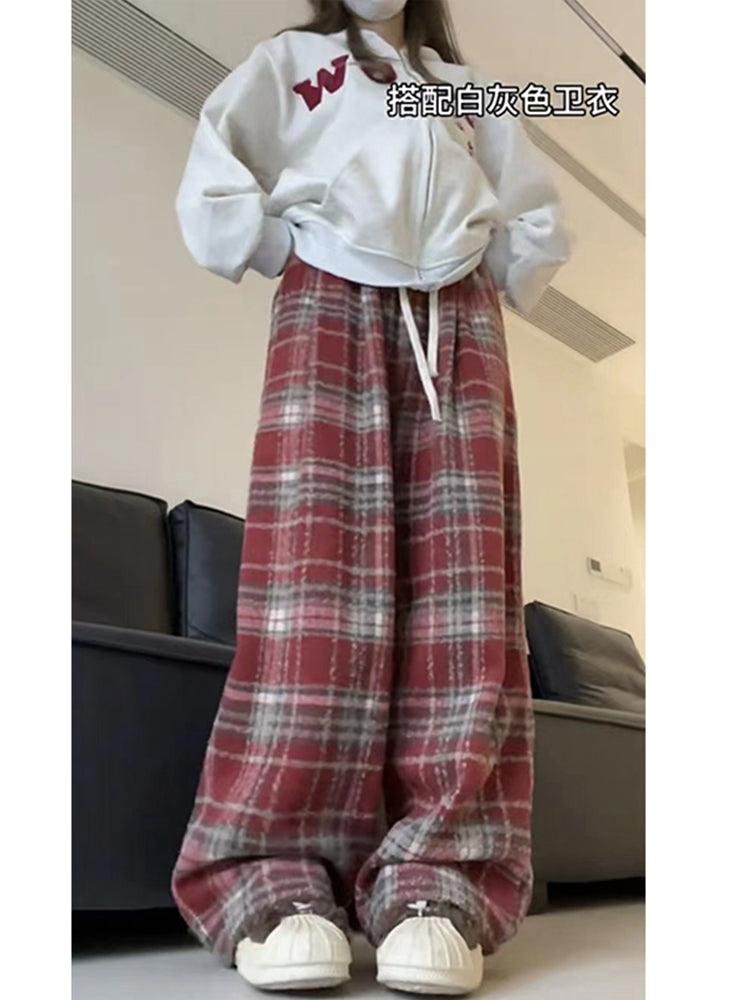 christmas outfit JazzHer Women Baggy Plaid Sweatpants Harajuku Jogger Streetwear Fashion Oversize High Waist Y2k Pants Vintage Wide Leg Trousers Clothes