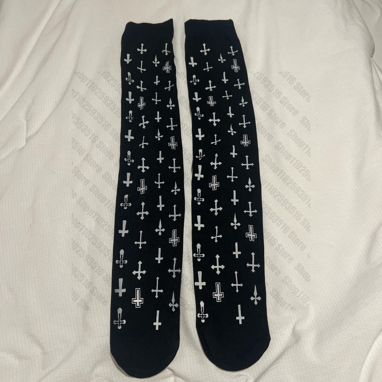 JazzHer Sexy Stockings Stockings for Women Goth Knee High Socks Pantyhose Harajuku Punk Long Socks Woman Fetish Tights Lolita Emo Shoopy