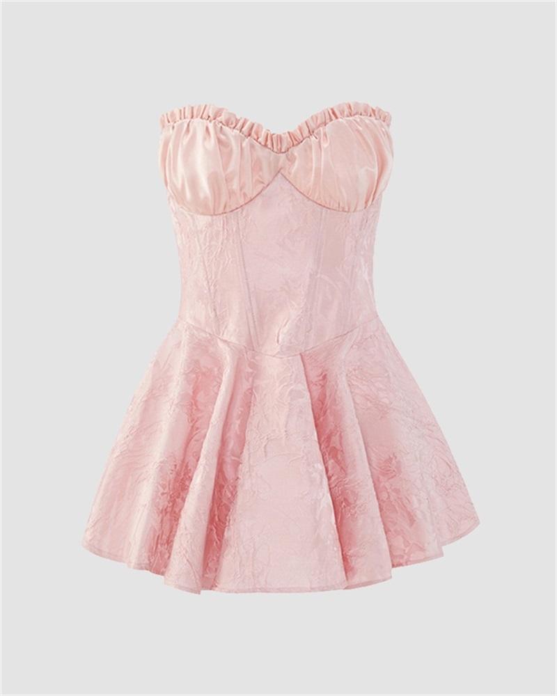 JazzHer Satin Jacquard Ballet Mini Dress