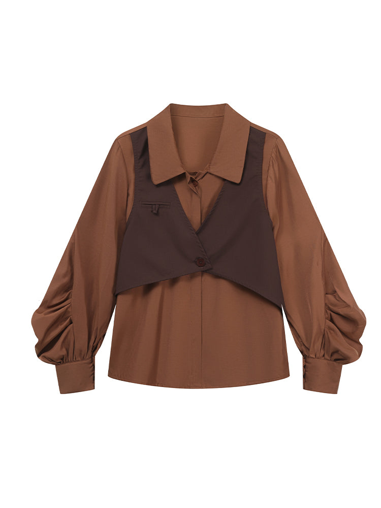 christmas outfit JazzHer Women's Coffee Shirts and Blouses Vintage Y2k 90s Aesthetic 2000s Elegant Long Sleeve Polo-Neck Luxury Shirt Clothes Autumn 2025