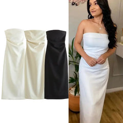 JazzHer 2024 off shoulder black white long dress women bodycon beige midi dress woman summer backless sexy party dresses