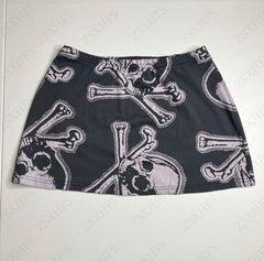 JazzHer Gothic Skirts Women Clothes Skulls Punk Sexy 90s Mini Skirt Hot Girl Streetwear Hip Hop Femme Harajuku Grunge Girl Graphic Skirt