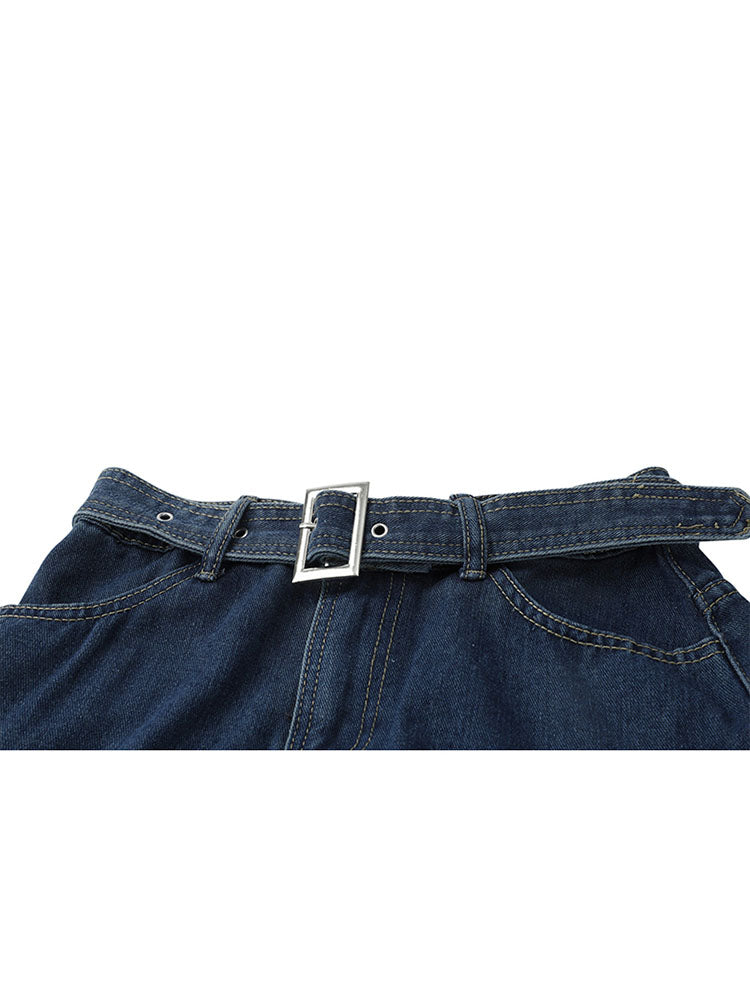 christmas outfit JazzHer Y2k High Waist Denim Mini Pleated Skirts With Belt Women 2025 Summer Fashion Retro A Line Skirt Korean Ins Female Casual Skirts