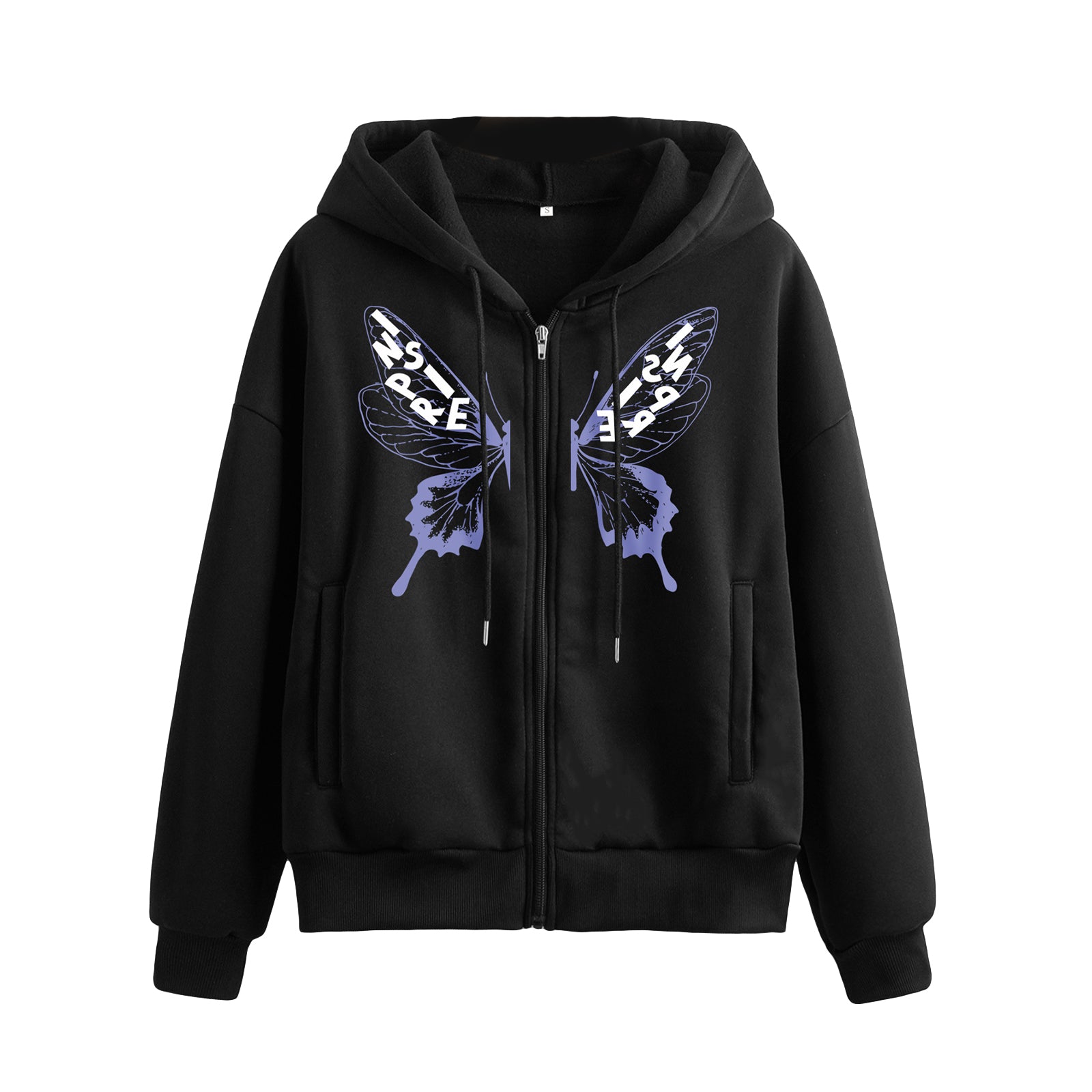 thanksgiving outfit JazzHer Yoawdats Women s Y2K 2024 Fall Casual Hooded Coat Long Sleeve Lucky Butterfly Print Zip Up Hoodie with 2 Pockets Going Out