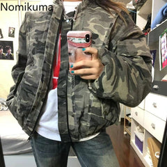 JazzHer Streetwear BF Camouflage Parkas 2025 Women's Clothing Harajuku Fashion Coats Ropa Mujer Casual Thicked Warm Y2k Jackets Tops