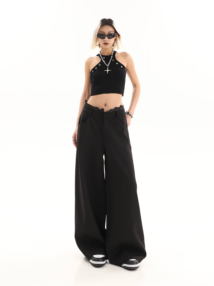 christmas outfit JazzHer Women Black Gothic Suits Pants Baggy Y2k 90s Streetwear Oversize Emo Wide Leg Pants Vintage Harajuku High Waist Trousers Clothes