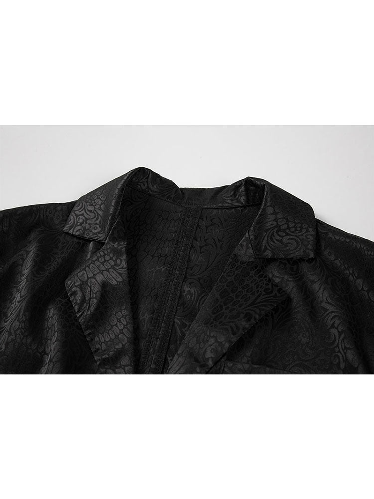 christmas outfit JazzHer Women Shirts Black Turn-down Collar Long Sleeve Loose Vintage Blouses Female Elegant Office Ladies Chic Jacquard Tunic Shirt Top