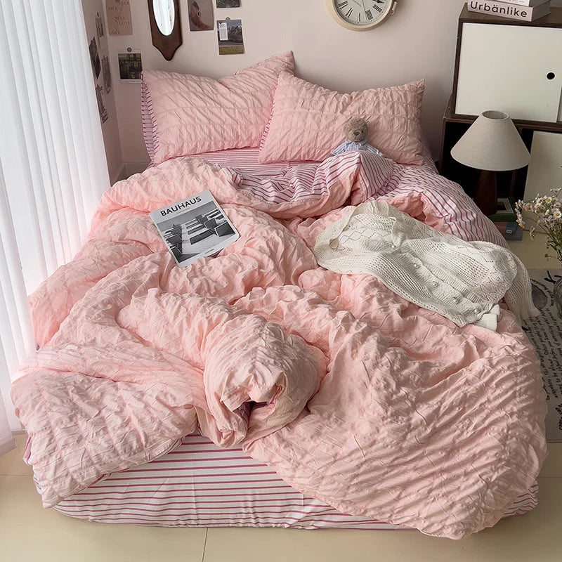 JazzHer Comforter sets Bedding Set for Boys Girls Bedroom Duvet Cover Pillowcase Bedspread Simple Fashion Bed Sheet Set Bed Linens