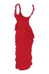 JazzHer Ariela Cherry Ruffle Maxi Dress