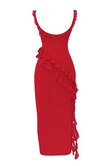 JazzHer Ariela Cherry Ruffle Maxi Dress