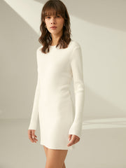 JazzHer 2024 Fall Fashion Ribbed Crewneck Sweater Dress