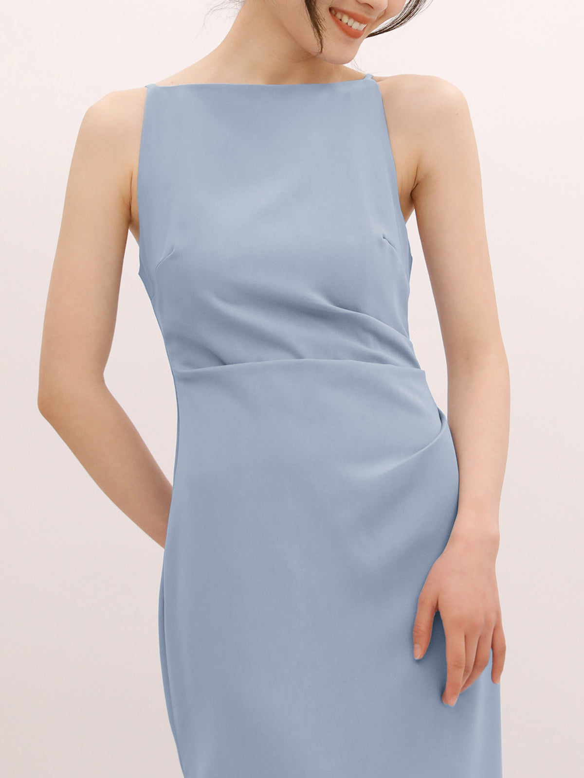 JazzHer Silent Sea Boat Neck Midi Dress