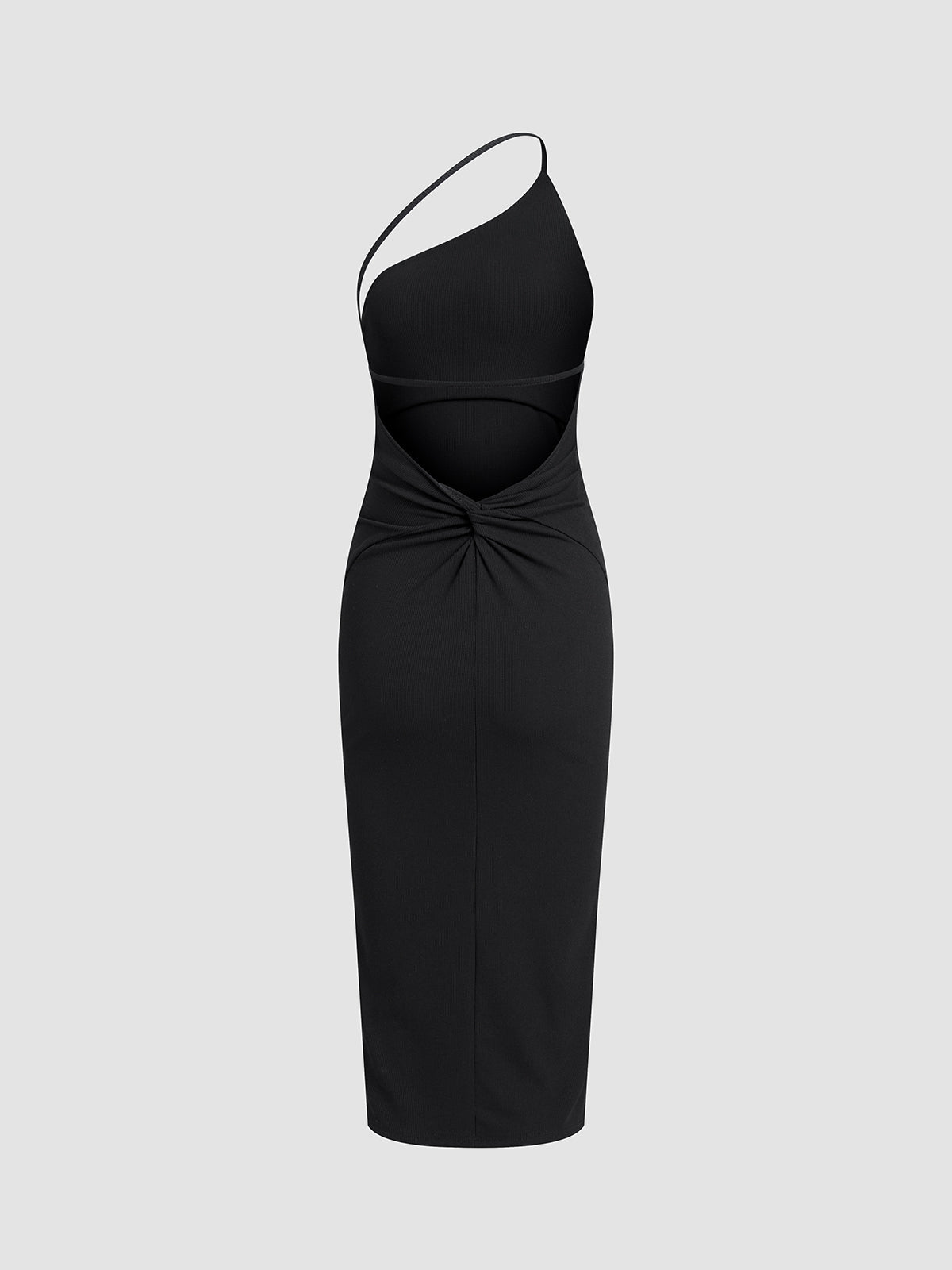 JazzHer Asymmetrical Strap Open Back Midi Dress