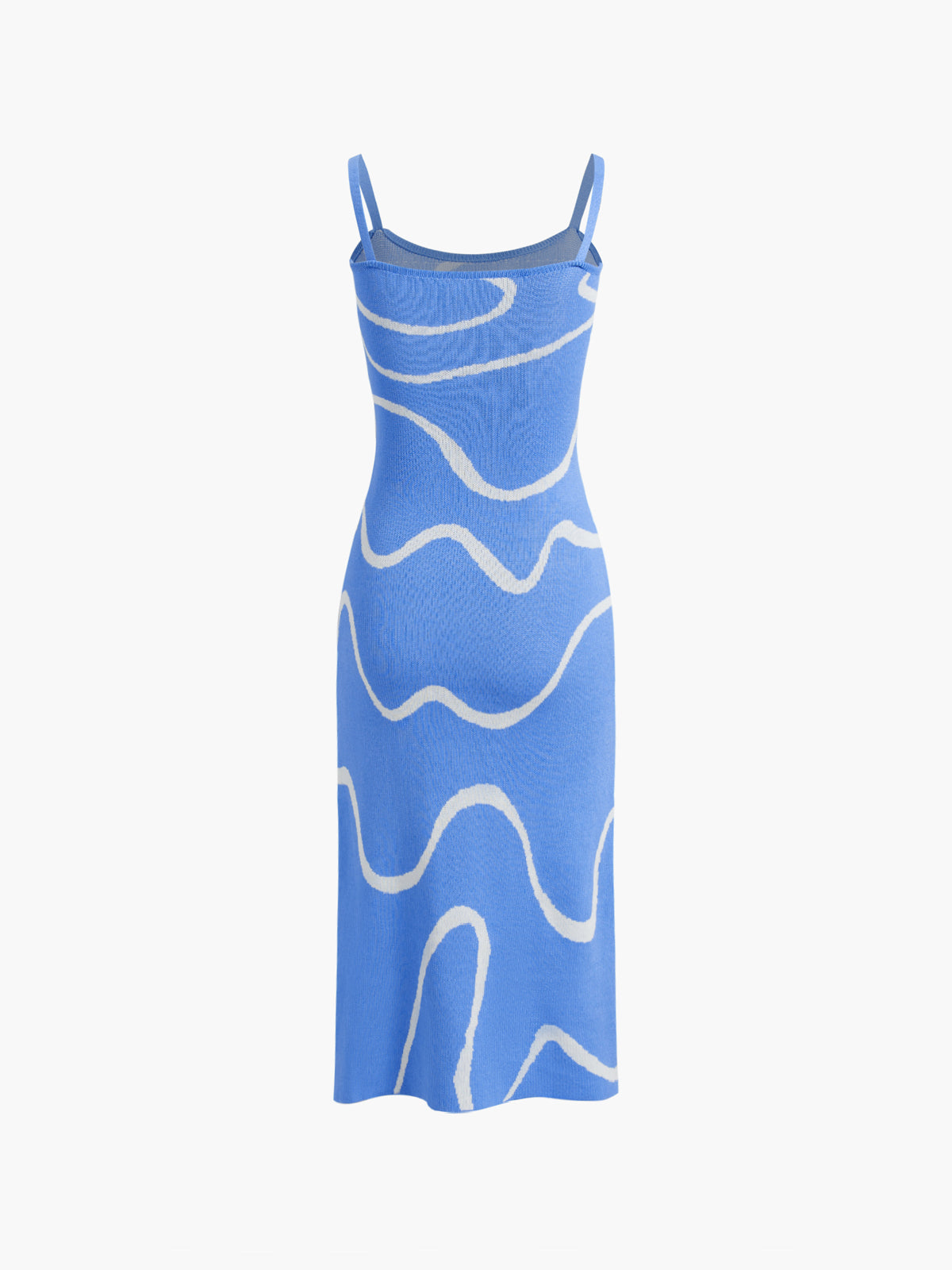 JazzHer Wavy Print Strap Midi Dress