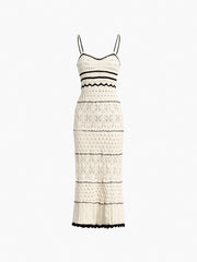 JazzHer Paros Crochet Eyelet See Through Midi Dress