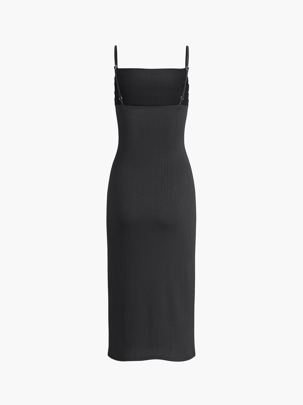 JazzHer Solid Backless Pleated Midi Dress