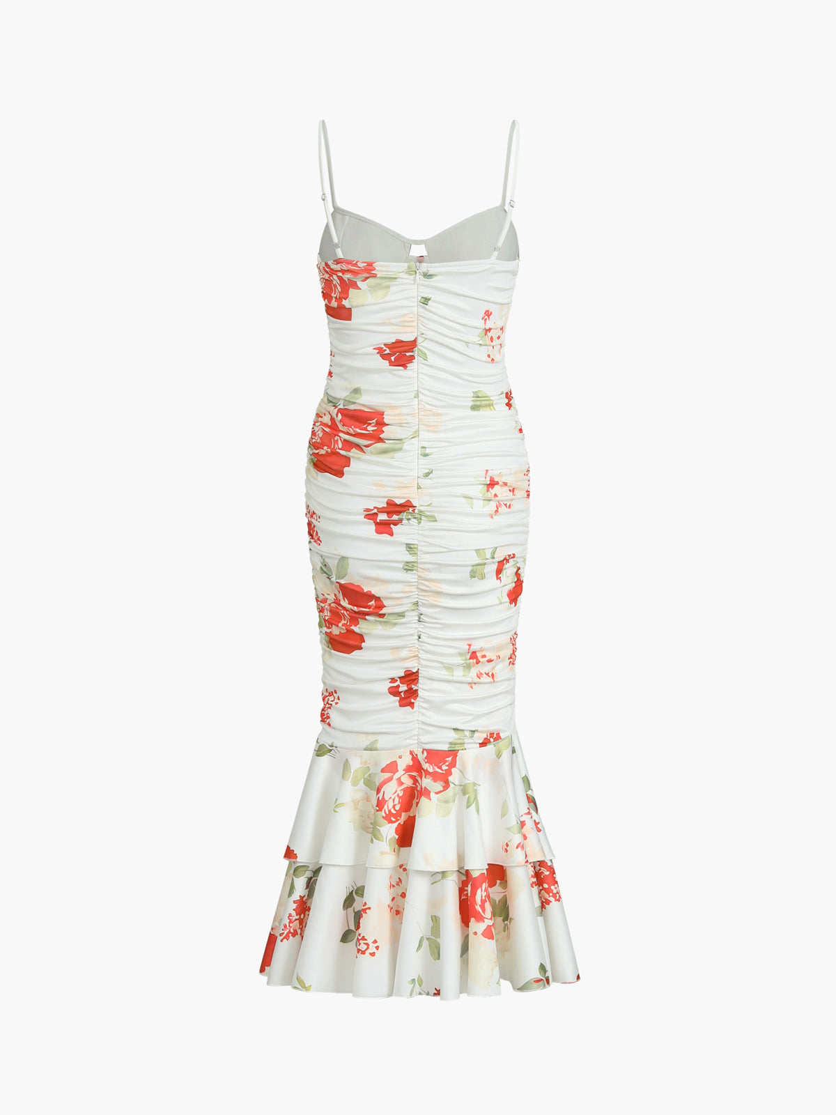 JazzHer Floral Print Pleated Midi Dress